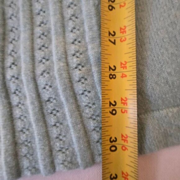 Peck & Peck Womens Wool Cashmere Hooded Open Front Cardigan Aqua Size Medium - Picture 10 of 13